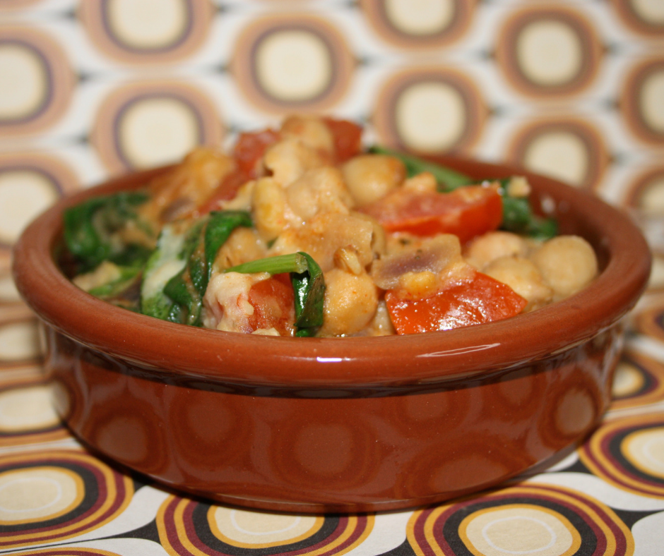 Spicy Chick Pea & Spinach Pot