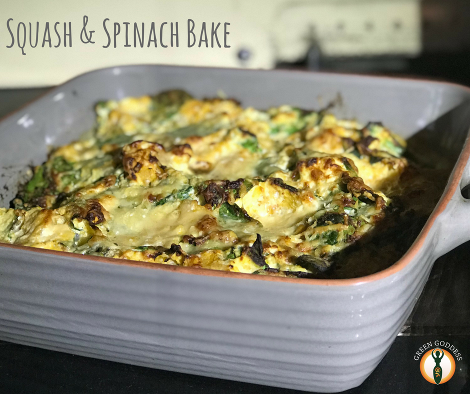 Squash, ricotta & spinach bake