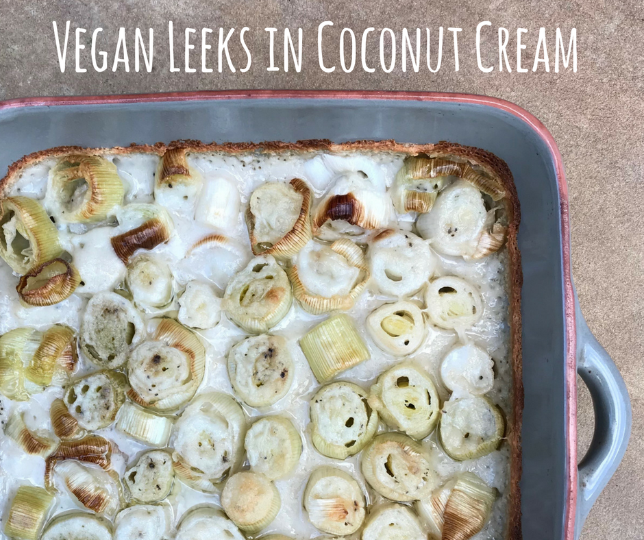 Leeks in coconut cream