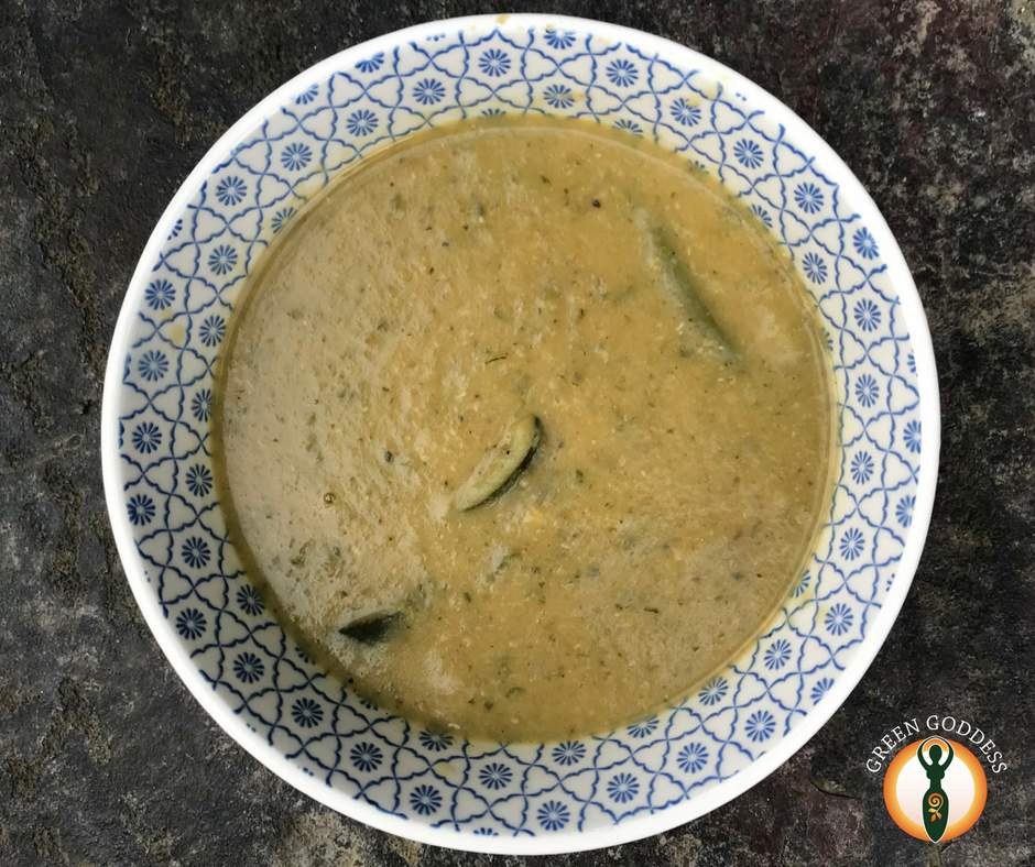 Lentil, green bean & courgette soup